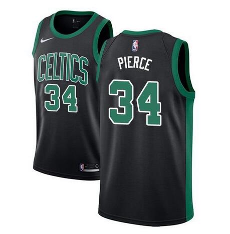 Men's Boston Celtics #34 Paul Pierce Black Statement Edition Stitched Basketball Jersey Men's Boston Celtics #34 Paul Pierce Black Statement Edition Stitched Basketball Jersey